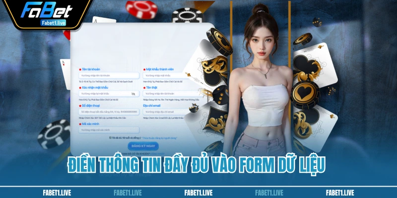 Điền thông tin đầy đủ vào form dữ liệu